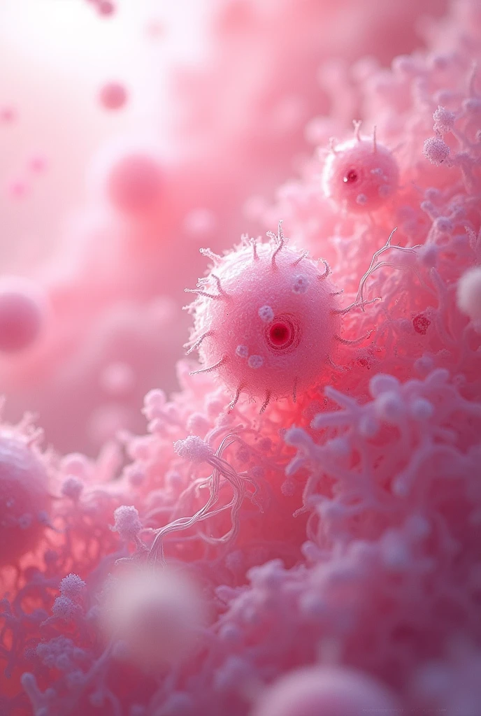 macro picture of microscopic life, Pink, fog