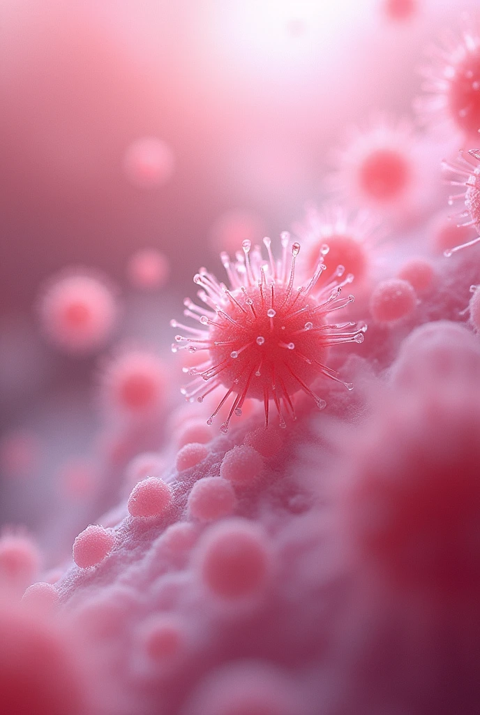 macro picture of microscopic life, Pink, fog