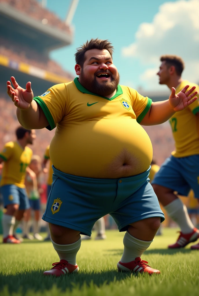 Chubby guy shaking his ass for Neymar