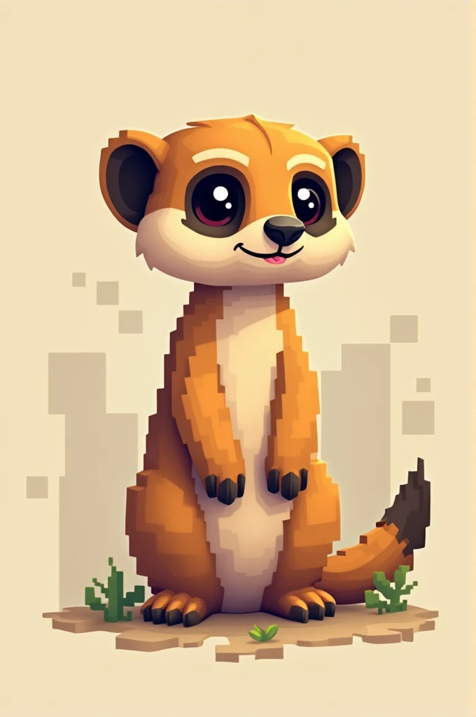 Un logo de una suricata en minecraft