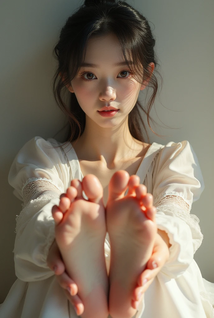 A Korean woman showing her feet