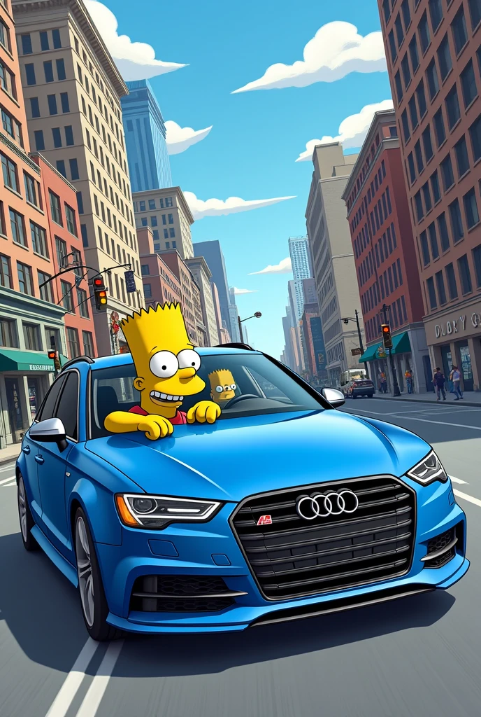 Bart Simpson's Audi A4 blue

