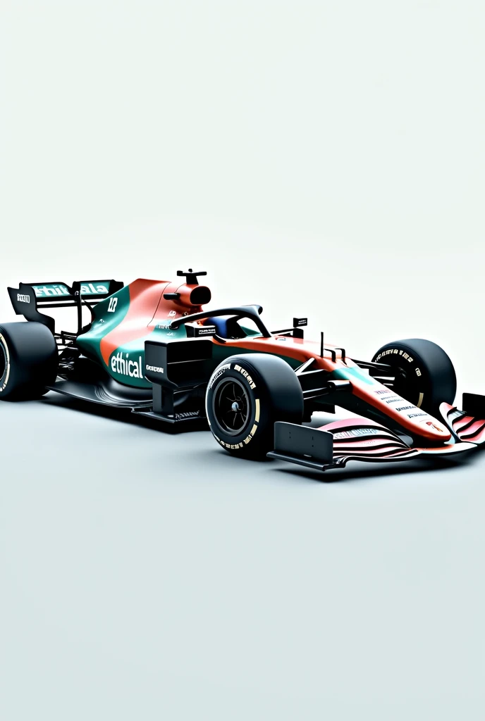A 2024 f1 car with an ethical airways livery from the side showing the custom paintwork