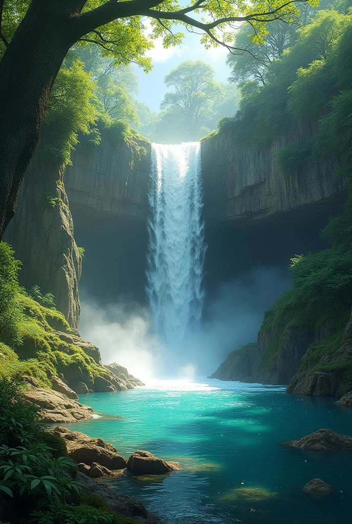 Image d3 a beautiful waterfall