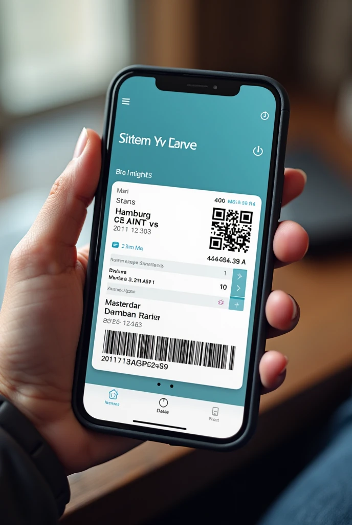 Generate a realistic screenshot from a phone with a real looking planeticket from Hamburg-Deutschland to Amsteram-Niederlande