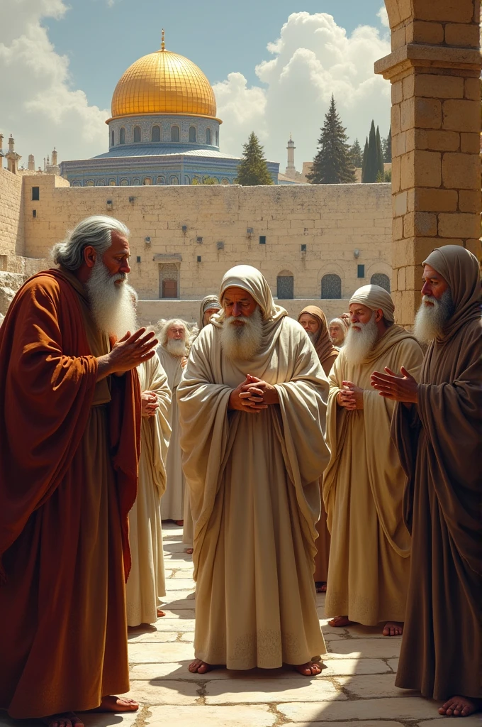 Draw prophets praying in Jerusalem