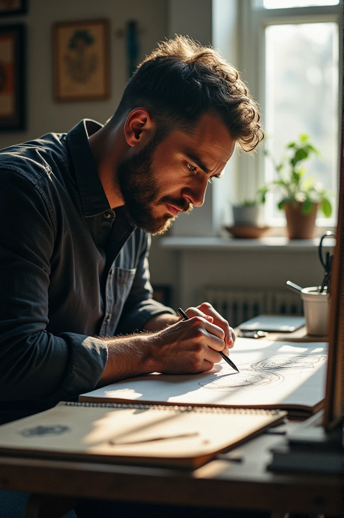 Man drawing