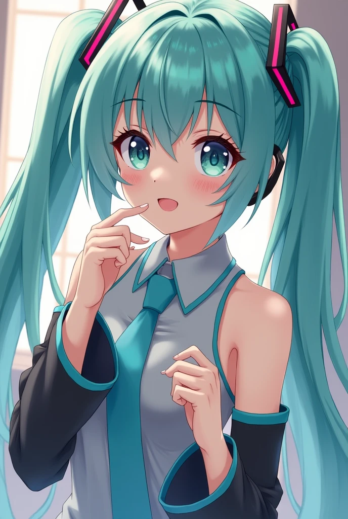 Hatsune Miku showing her pussy