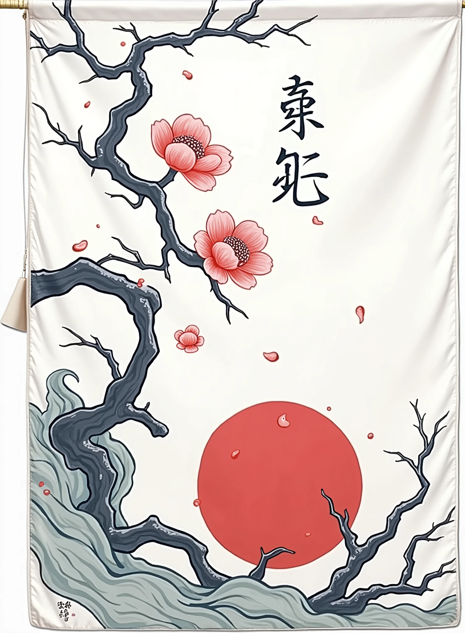 Samurai flag with cherry blossom 