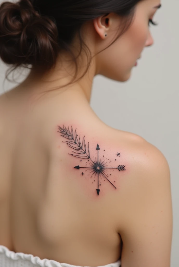 Petit tatouage Étoiles du scorpion, Sagittarius arrow, virgin's wheat strand