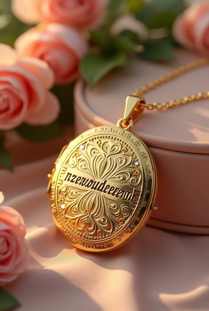 " Nezeebudeen " golden name locket