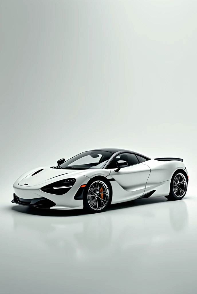 Mclarren 720s in white with chrome rims from the right side