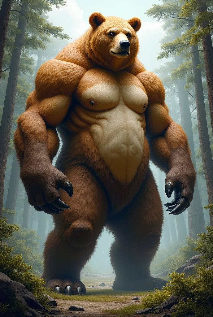 Make a bear that looks like a human and has a body