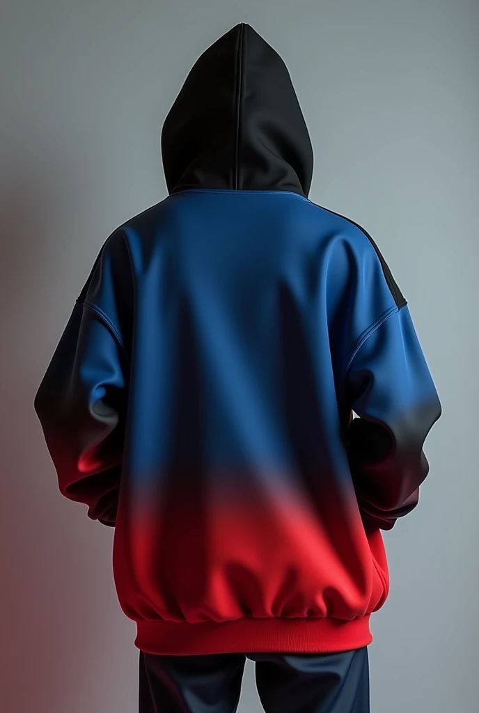 Sweatshirt design in black, blue and red gradient
