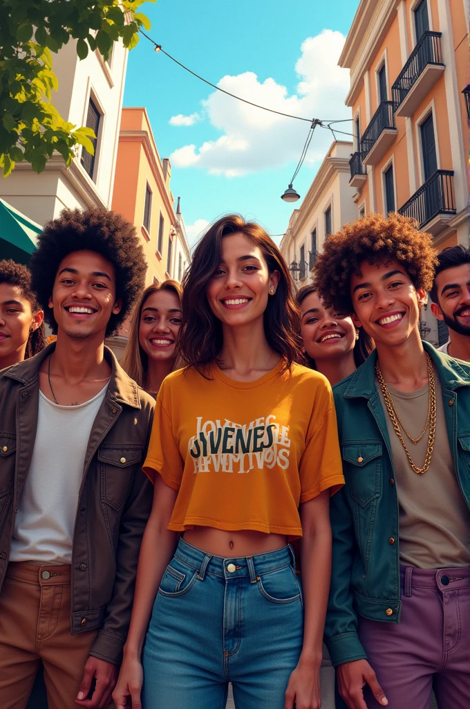 create a creative image for a group of young people, The image must have the name of Jovenes Avrivos GP