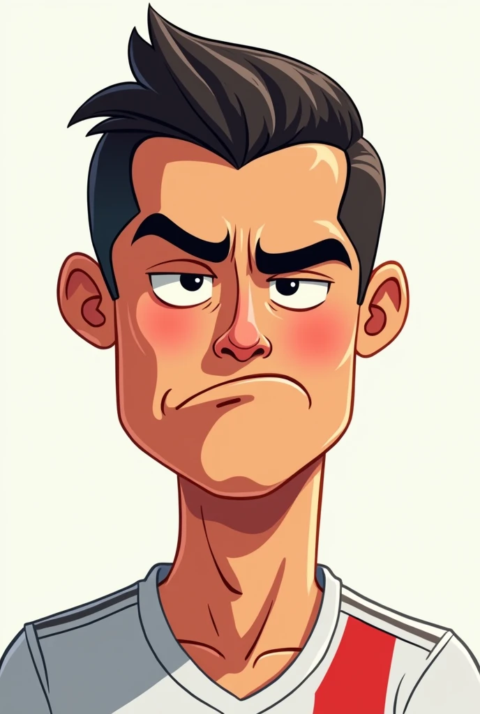 Cartoon of Cristiano Ronaldo's face expressing that he is embarrassed