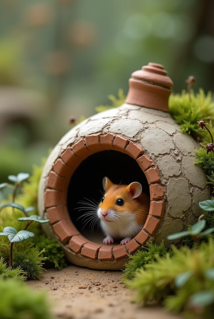 Generate hamster hideout from clay, Auenland, Hobbit, ceramics, 10cm entrance, curse,Hobbit home similar, no door, moos