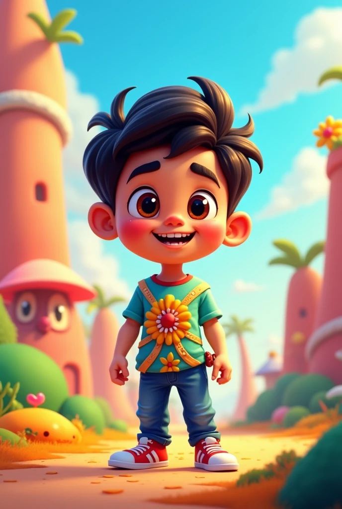 Mobile cover walpaper the boy name is yogesh write the t shirt 2d cartoon