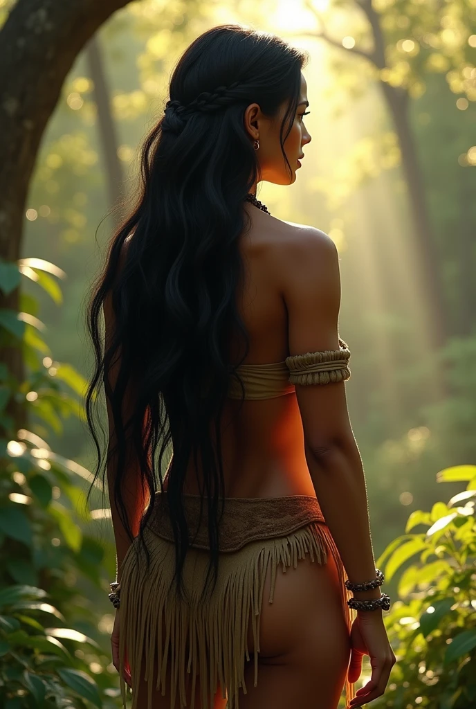 pocahontas naked rear view