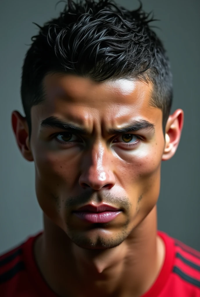 Cristiano Ronaldo&#39;s face expressing that he is ashamed
