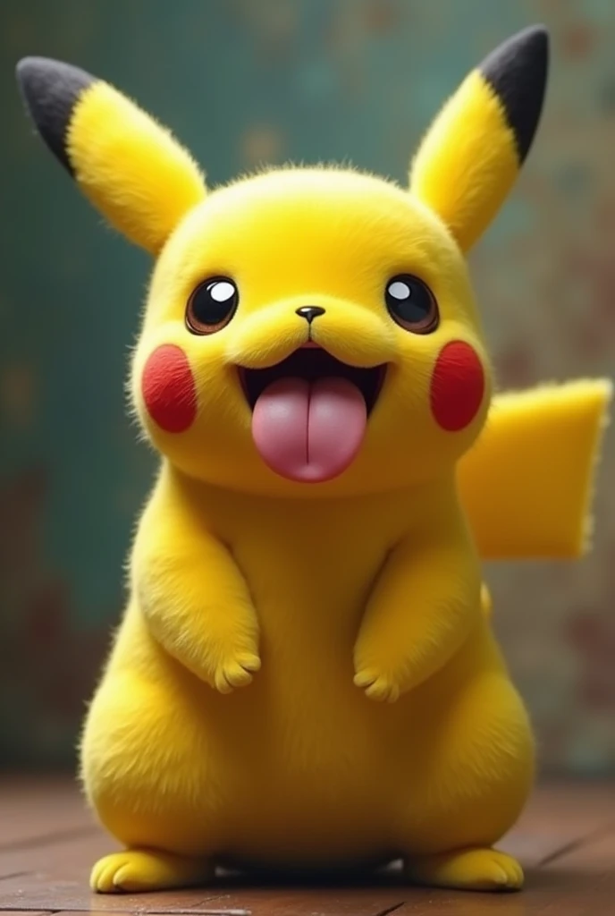 Pikachu a big thick veiny cock inside her mouth