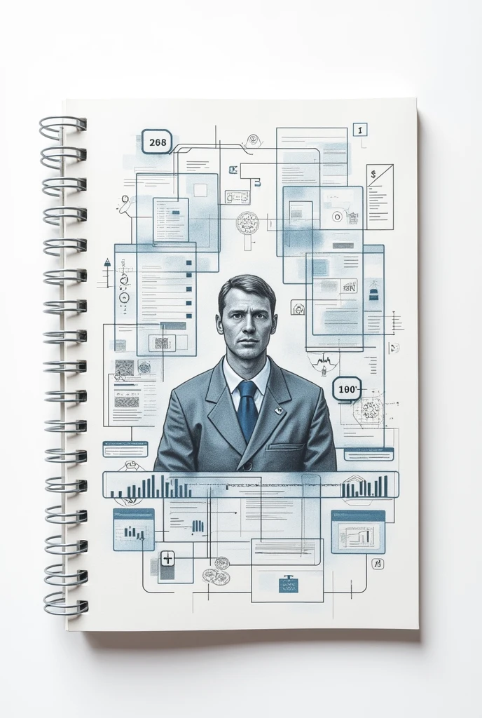 Create me a transparent notebook-cover style drawing about the consumption tax, easy