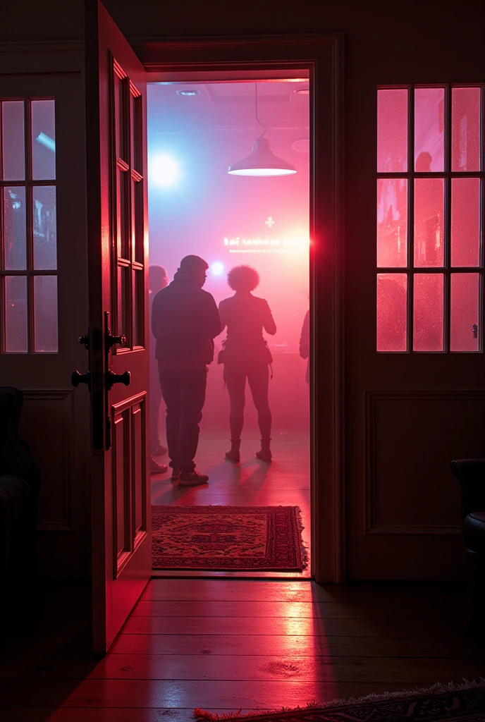 street photography,glass door,indoor setting,patterned rug,hardwood floors,natural lighting,eye-level shot,soft focus background,at a dance party hosted by interdimensional beings on the rings of Saturn,multi-colored lighting,shot on Canon EOS M6 Mark II with Canon EF-M 32mm f-1.4,photo by Ruth Bernhard 