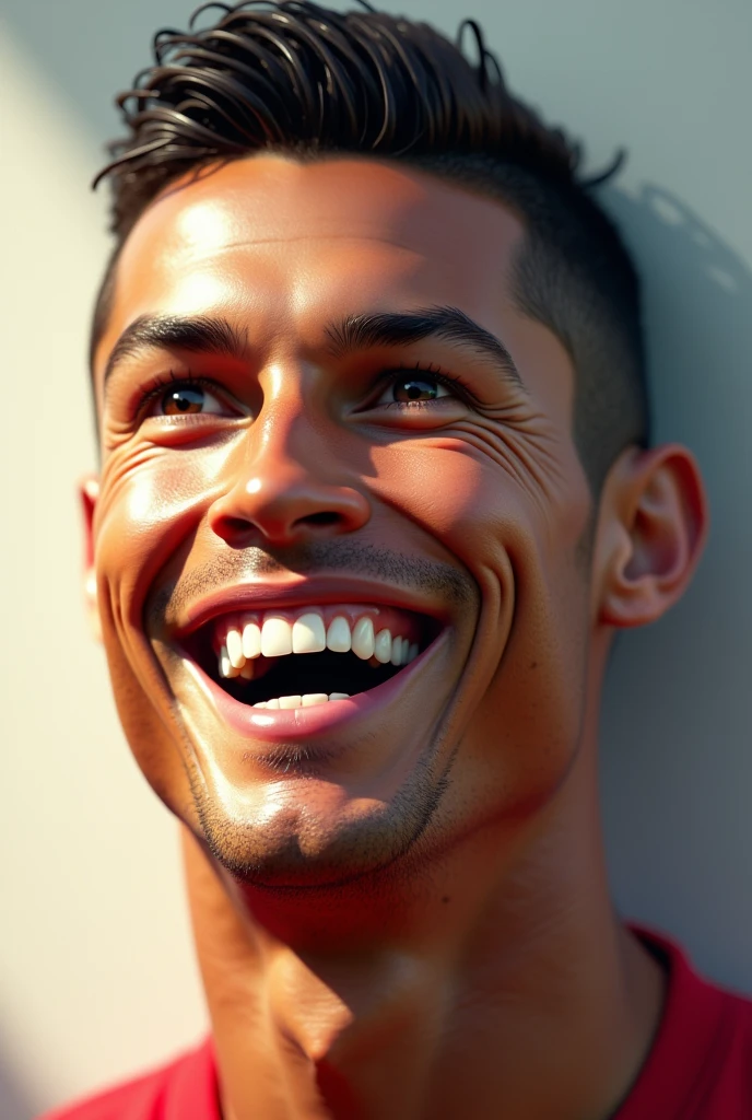 Cristiano Ronaldo's face expressing that he is very happy