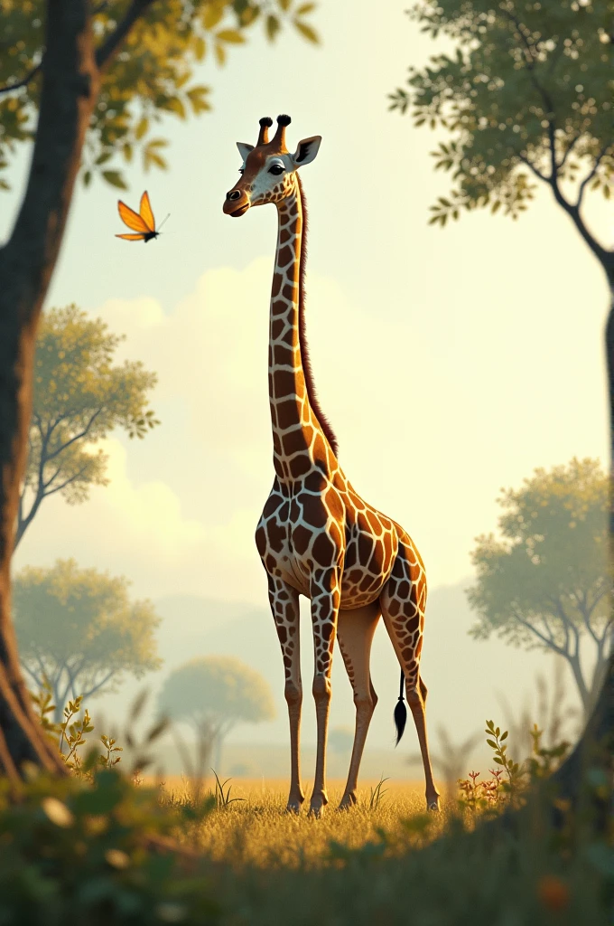 A giraffe doing pilates