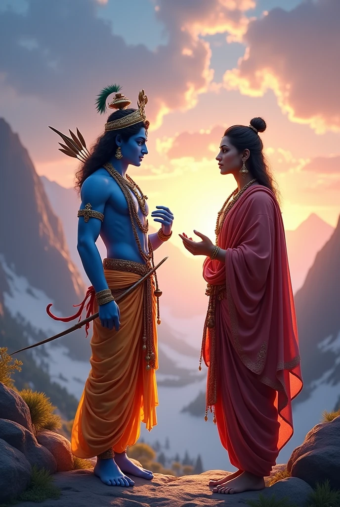 4k images lord sri krishna with arjuna