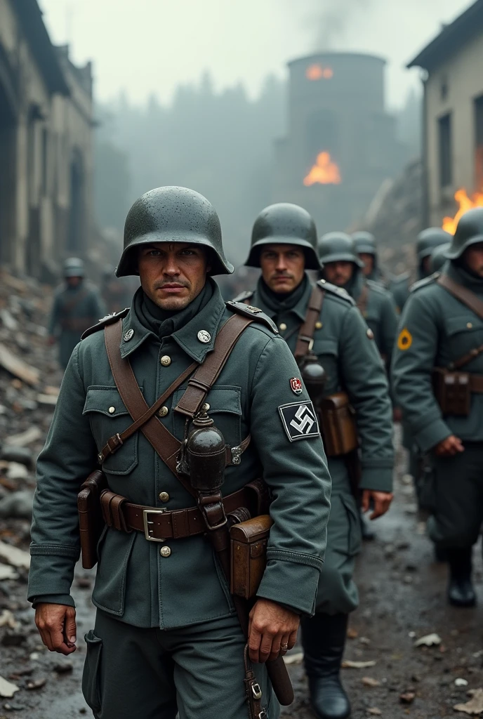 (photorealism:16:9), German Nazi troops