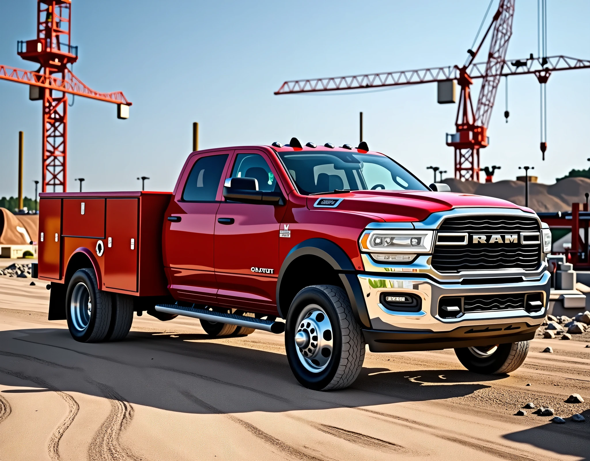 red 2024 RAM 5500 crew cab with Knapheide service body