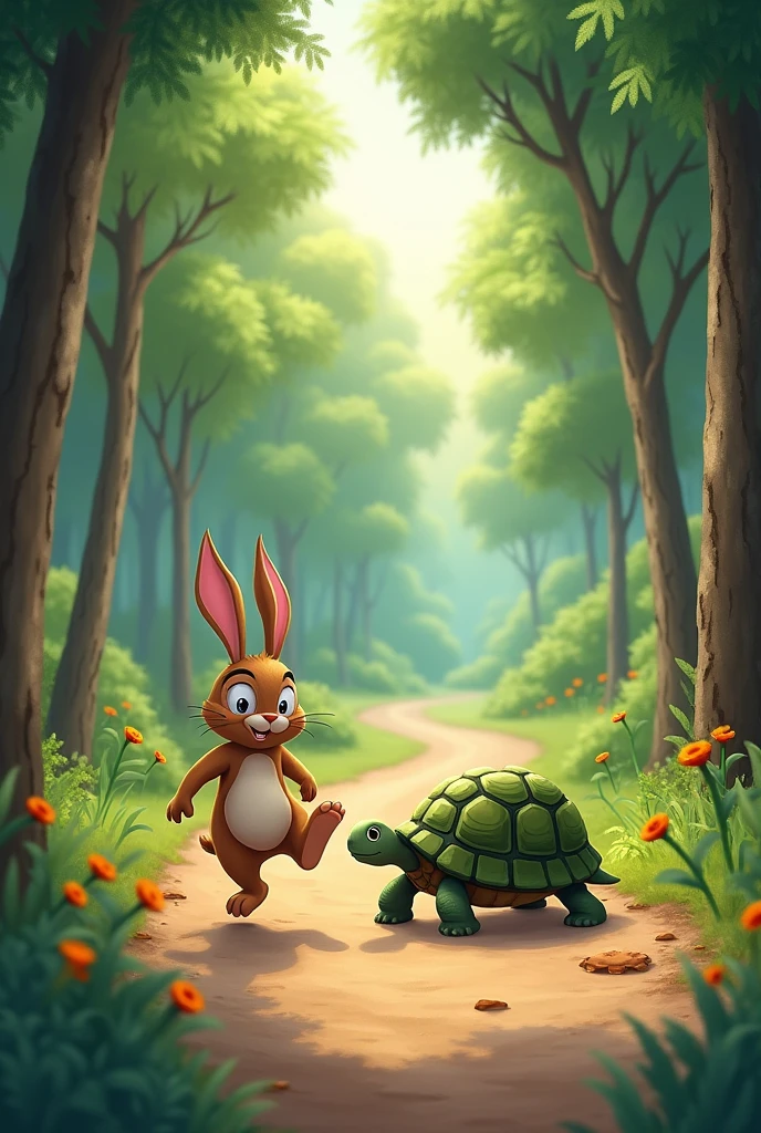 subject "The Tortoise and the Hare" เป็นนิทานอีสปที่สอนเกี่ยวกับความพยายาม ความอดทน และการไม่ประมาท subjectราวมีอยู่ว่า:
ในป่าหนึ่ง มีกระต่ายตัวหนึ่งที่ชอบคุยโวว่าตัวเองวิ่งเร็วที่สุด วันหนึ่ง กระต่ายเห็นเต่าเดินช้า ๆ จึงพูดจาเยาะเย้ยว่าเต่าเชื่องช้า เต่าตอบกลับไปว่า ถึงแม้ตัวเองจะเดินช้า แต่ถ้ามีความพยายามก็สามารถเอาชนะกระต่ายได้ กระต่ายจึงหัวเราะและท้าให้เต่าแข่งวิ่ง
เมื่อเริ่มแข่ง กระต่ายวิ่งนำหน้าไปไกลจนแทบมองไม่เห็นเต่าเลย แต่เมื่อกระต่ายเห็นว่าเต่ายังอยู่ไกลมาก จึงคิดว่าตนเองสามารถนอนพักสักครู่ได้ เมื่อกระต่ายนอนหลับไป เต่าก็ยังคงเดินไปเรื่อย ๆ อย่างไม่หยุดหย่อน
เมื่อกระต่ายตื่นขึ้นมาก็พบว่าเต่าใกล้จะถึงเส้นชัยแล้ว กระต่ายรีบวิ่งไปอย่างรวดเร็ว แต่ก็สายเกินไป เพราะเต่าเดินข้ามเส้นชัยไปแล้ว
นิทานsubjectนี้สอนให้เราเห็นว่า ความพยายามและความอดทนสามารถนำไปสู่ความสำเร็จได้ แม้ว่าเราจะเริ่มต้นอย่างช้า ๆ ก็ตาม และเตือนให้ระวังความประมาท แม้ว่าเราจะมีความสามารถมากเพียงใดก็ตาม