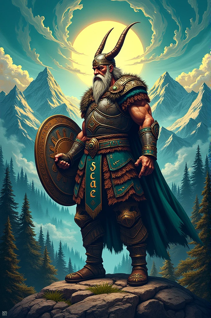Create a TIFO and include a software company club called SCASE in it inspired by viking cluture and mountain life style