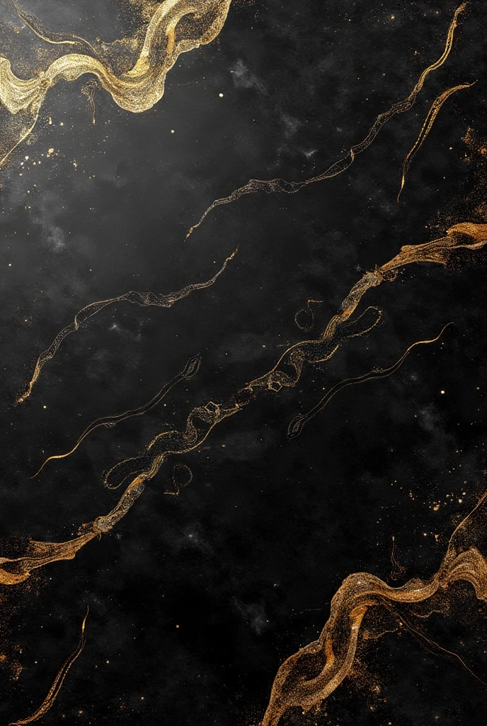 Black marble background with small gold engravings.