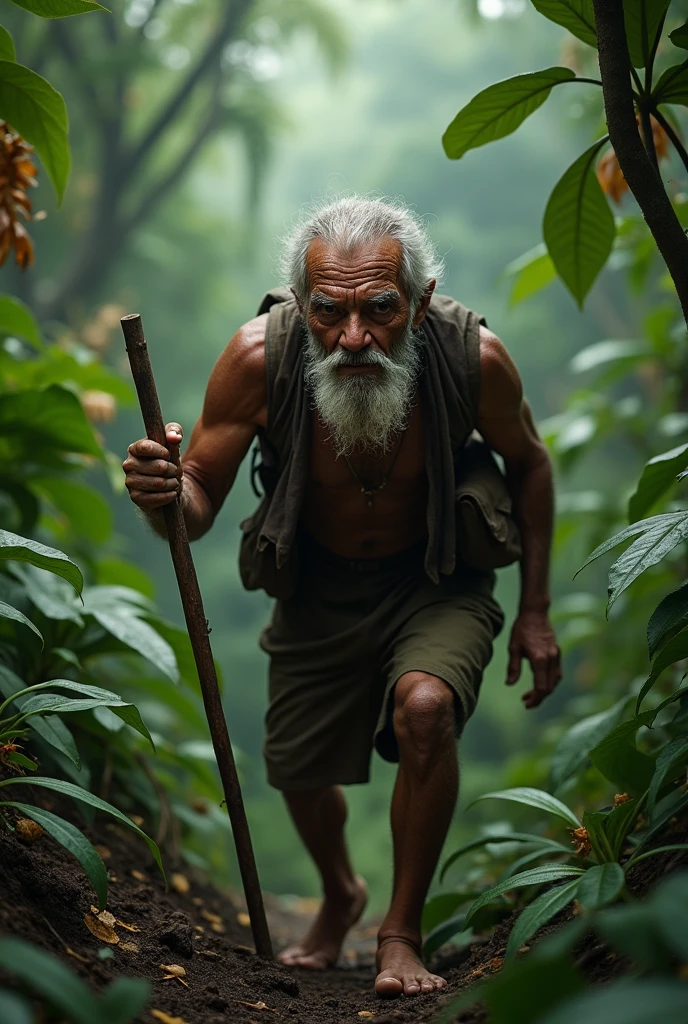 Poor Old man in jungle to find a diamond stone 