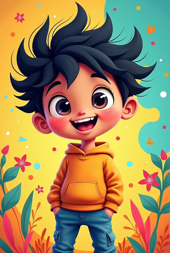 Mobile cover  the boy name is yogesh write the t shirt 2d cartoon