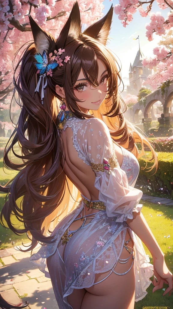 (best quality,4k,8k,highres,masterpiece:1.2),ultra-detailed,(realistic,photorealistic,photo-realistic:1.37),acrylic painting,beautiful Brazilian model in pink outfit with downy hair,beautiful Brazilian light skined model with extremely colorful brown hair and detailed facial features,beautiful Brazilian model standing in a beautiful garden surrounded by a starry sky,brown hair,beautiful Brazilian model with intricate accessories,cat ears, ,beautiful Brazilian model with long flowing twintails,beautiful Brazilian model with bright brown eyes and rosy lips,beautiful Brazilian model with a joyful expression,beautiful Brazilian model in a dynamic pose with cherry blossoms falling around her,beautiful Brazilian model surrounded by colorful flowers and butterflies,beautiful Brazilian model with an enchanting smile,beautiful Brazilian model with soft, pastel-colored shading,beautiful Brazilian model with a magical glow illuminating her,beautiful Brazilian model in a picturesque setting with a winding path leading to a magnificent castle,beautiful Brazilian model with a fairytale-like background,beautiful Brazilian model with a soft, dreamy atmosphere,beautiful Brazilian model with a subtle bokeh effect,beautiful Brazilian model standing under a sunny sky,beautiful Brazilian model with a warm, golden sunset in the background,beautiful Brazilian model surrounded by twinkling stars and colorful nebulae,creating an ethereal and captivating artistic masterpiece, facing camera, up close, face only, suit dress outfit.
