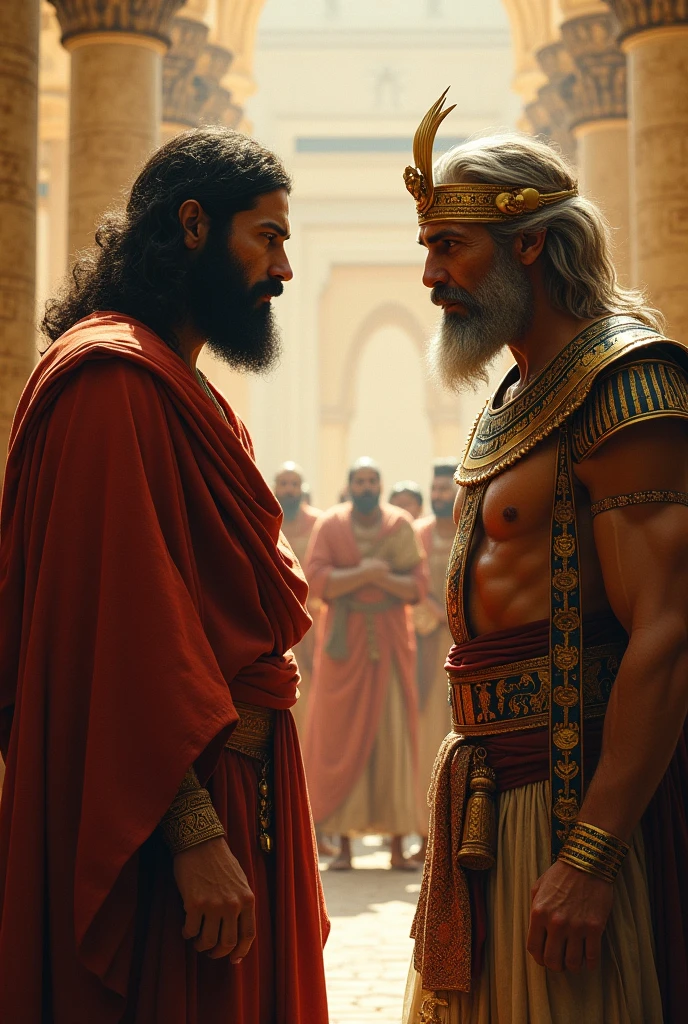 Moses talking with Pharaoh
