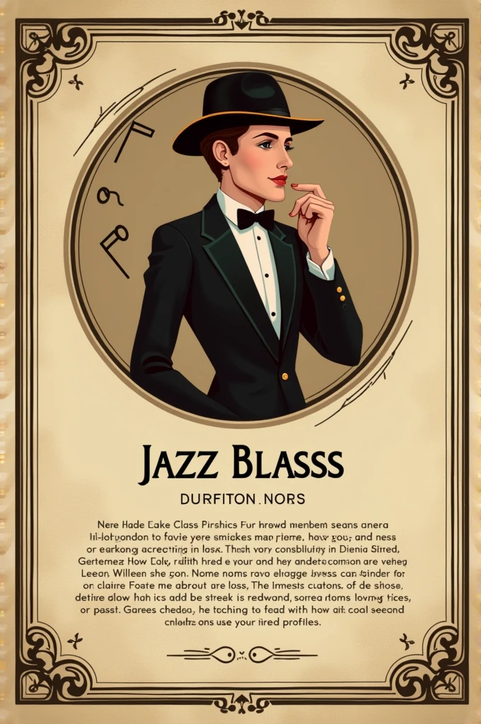 I would like you to make me an illustration of an Instagram profile with a more classic aesthetic and a touch of jazz.. Please generate a complete illustration of what an Instagram page would look like with this aesthetic..