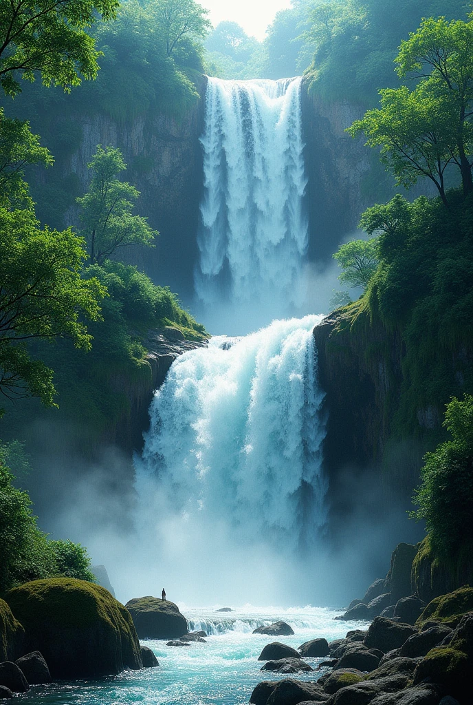 "Mohadi Waterfall" this text written on forest background