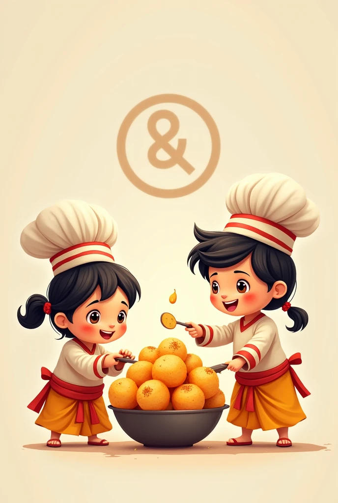 Dhoti wearing cute chef black boy and girl
fried potato logo only logo