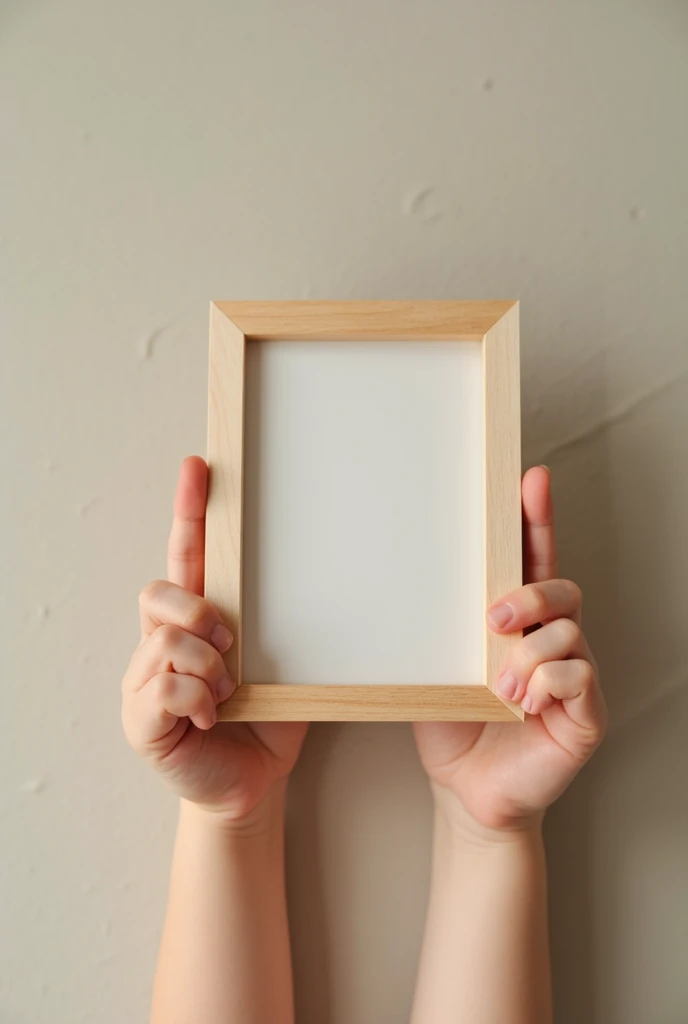 kids hand holding a picture frame
