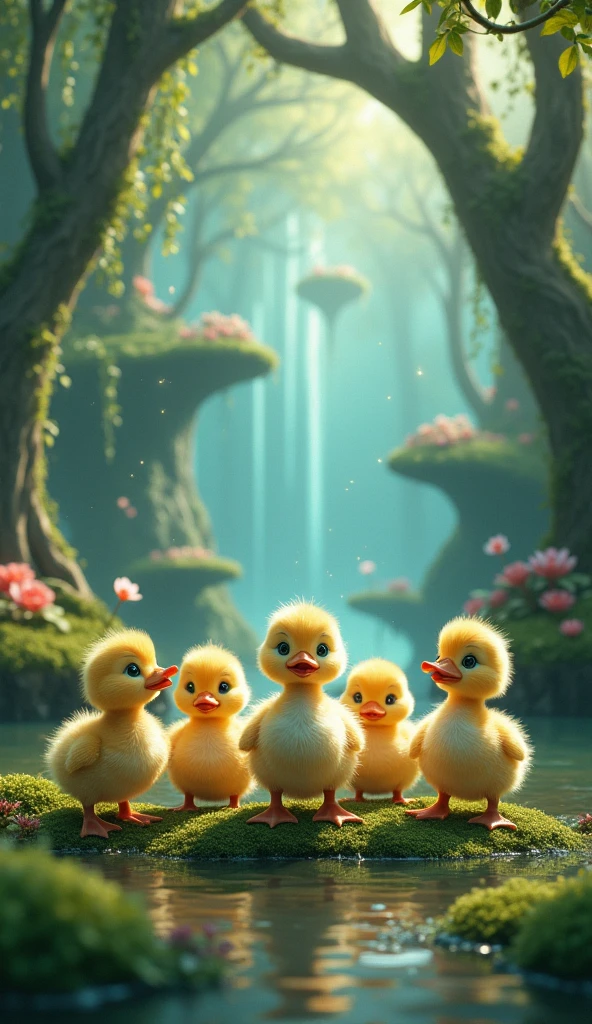 Many fantasy ducklings