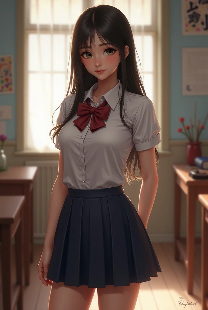 Younh girl wirh big boobs in school