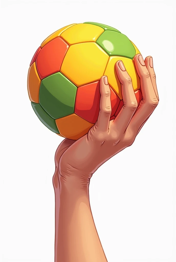 a hand holding a handball, PNG drawing