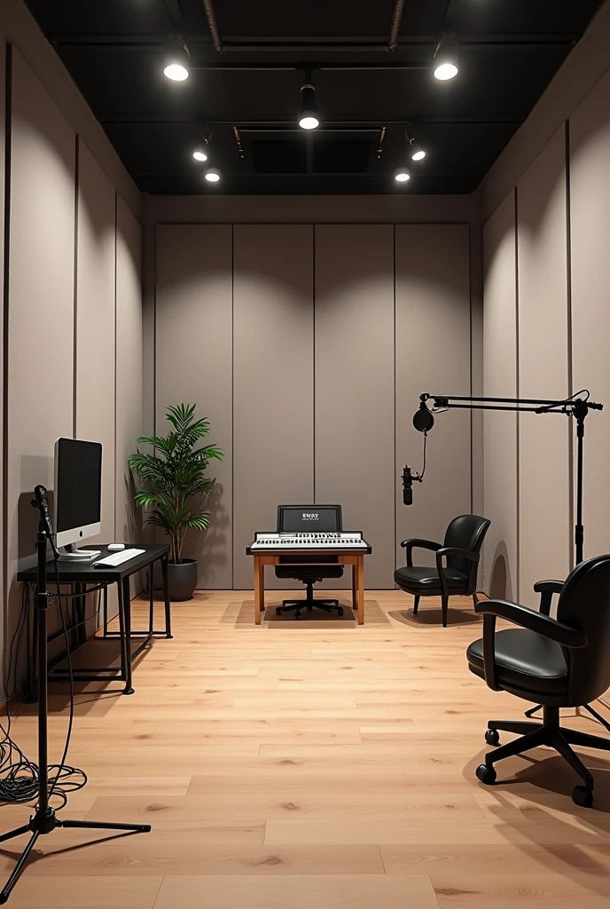 Empty podcast room background