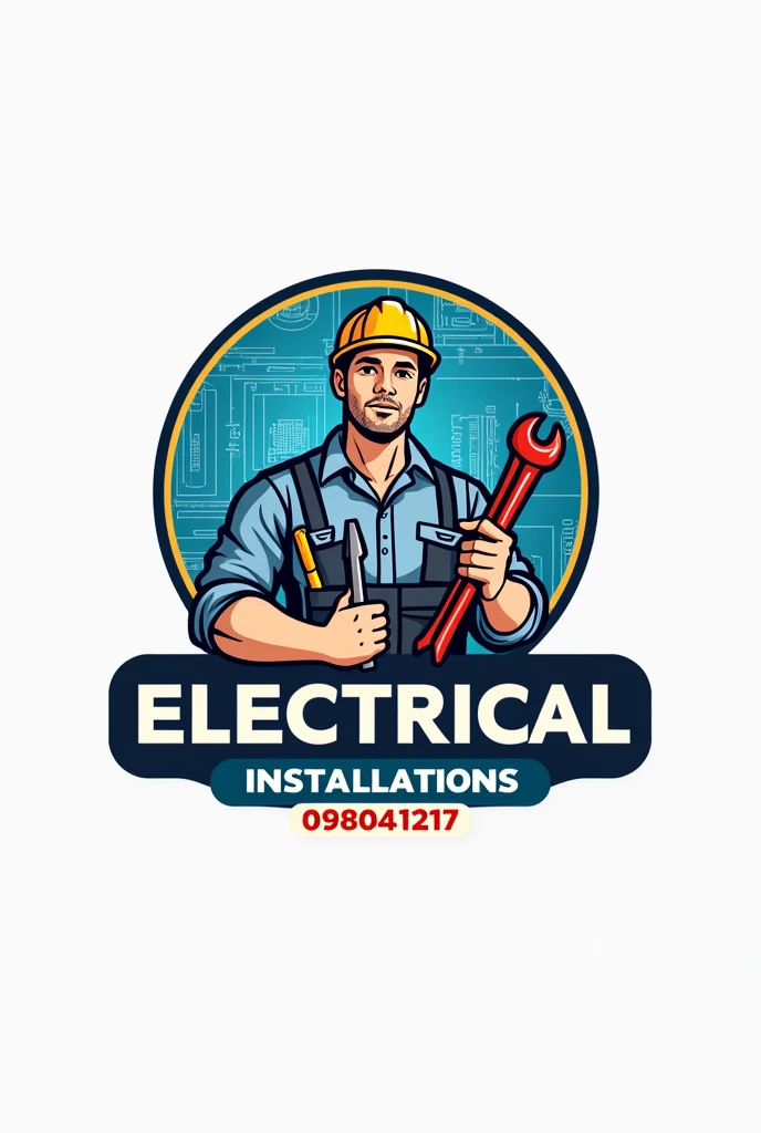 electronic technician logo; written “GM ELECTRICAL INSTALLATIONS”; written the number “0980401217”