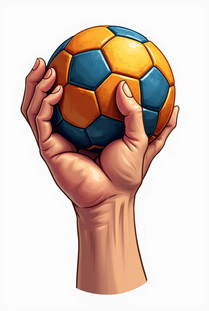 a hand holding a handball, PNG drawing, Background transparent