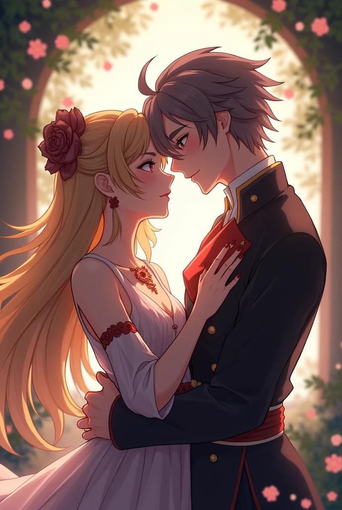 Clorinde aus dem game genshin impact kissing wriothesley from genshin impact